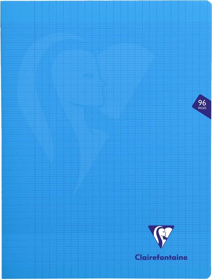 Clairefontaine schrift Mimesys voor ft A4+ 96 bladzijden kaft in PP seyès blauw
