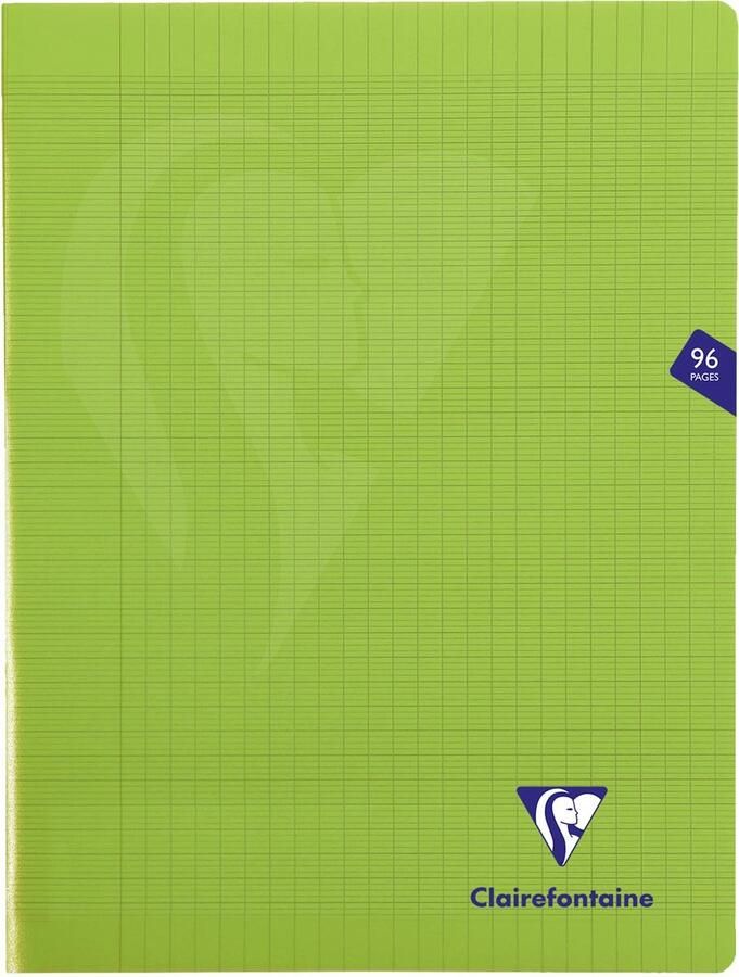 Clairefontaine schrift Mimesys voor ft A4+ 96 bladzijden kaft in PP seyès groen