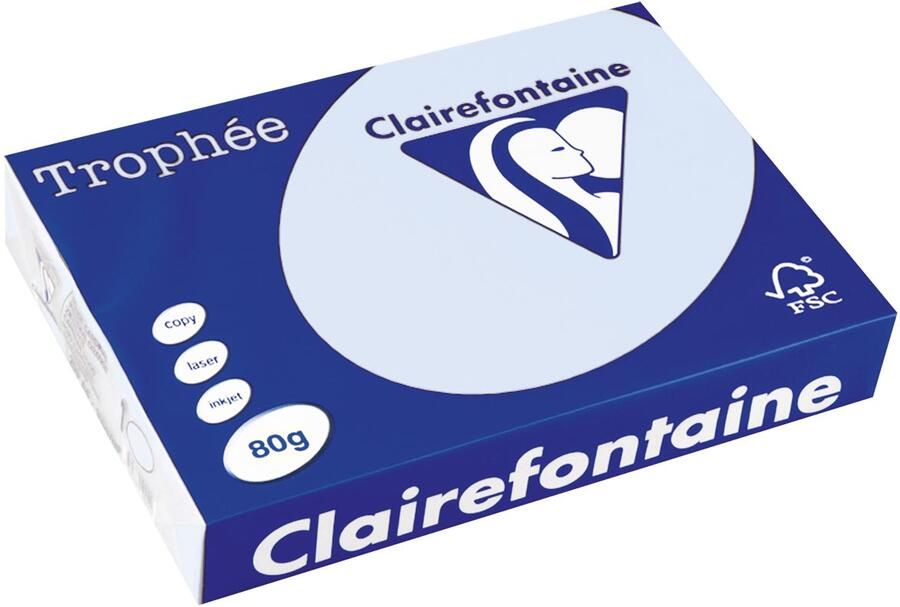 Clairefontaine Trophée gekleurd papier A4 80 g 500 vel azuurblauw