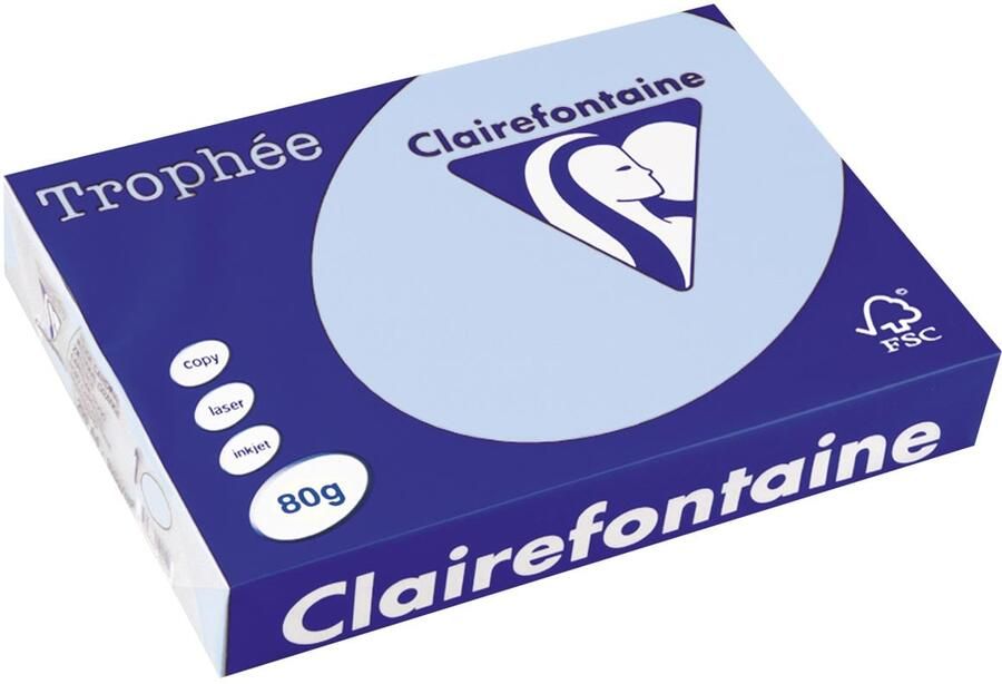 Clairefontaine TrophÃÂ©e gekleurd papier A4 80 g 500 vel blauw