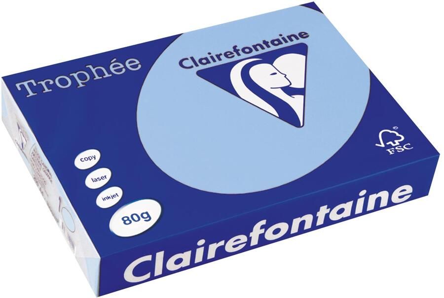 Clairefontaine TrophÃÂ©e gekleurd papier A4 80 g 500 vel helblauw
