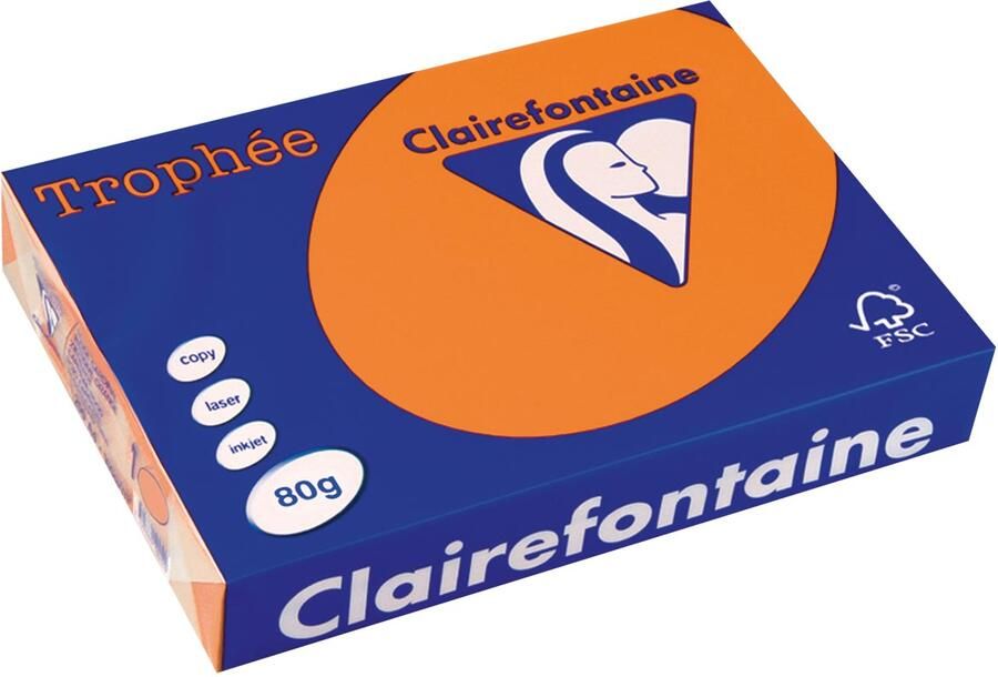 Clairefontaine Trophée gekleurd papier A4 80 g 500 vel oranje