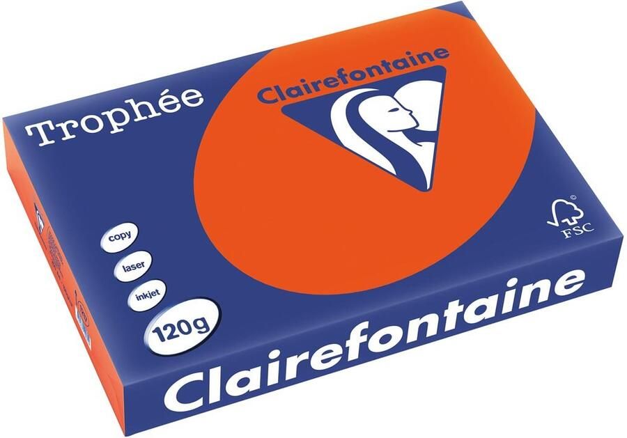 Clairefontaine TrophÃÂ©e Intens gekleurd papier A4 120 g 250 vel kardinaalrood