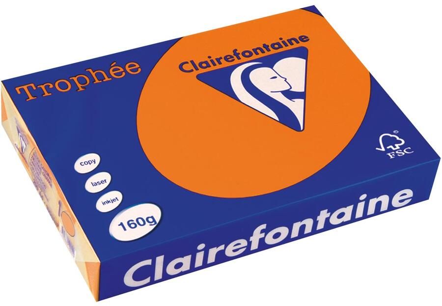 Clairefontaine TrophÃÂ©e Intens gekleurd papier A4 160 g 250 vel feloranje