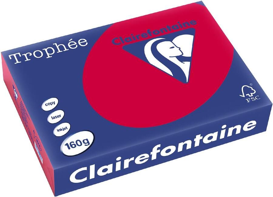 Clairefontaine TrophÃÂ©e Intens gekleurd papier A4 160 g 250 vel kersenrood