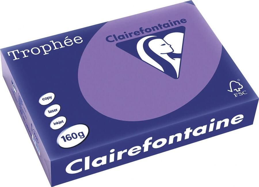 Clairefontaine TrophÃÂ©e Intens gekleurd papier A4 160 g 250 vel violet