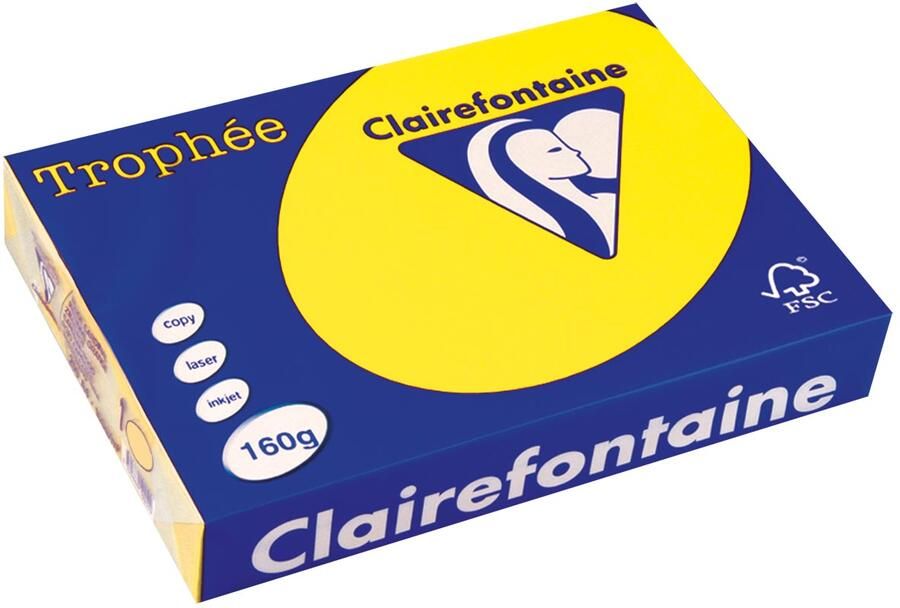 Clairefontaine TrophÃÂ©e Intens gekleurd papier A4 160 g 250 vel zonnegeel