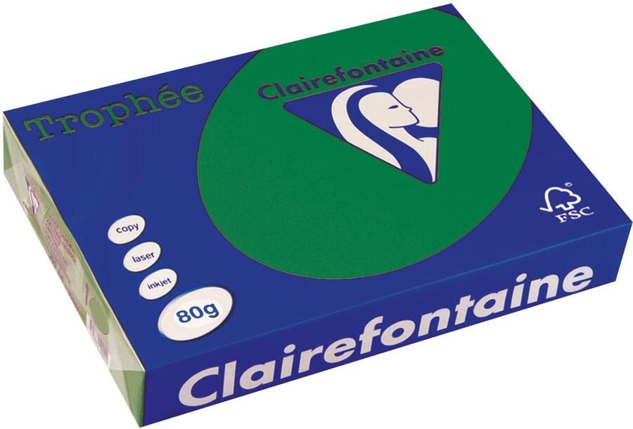 Clairefontaine TrophÃÂ©e Intens gekleurd papier A4 80 g 500 vel dennegroen