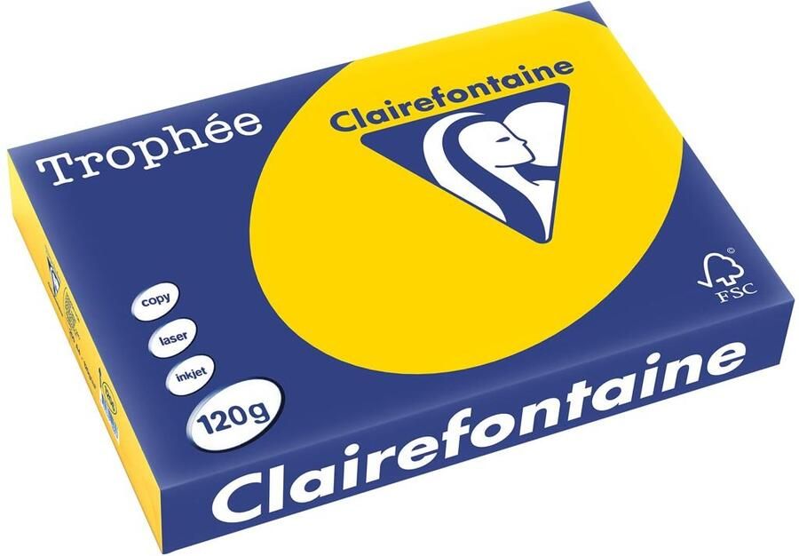 Clairefontaine TrophÃÂ©e Pastel gekleurd papier A4 120 g 250 vel goudgeel