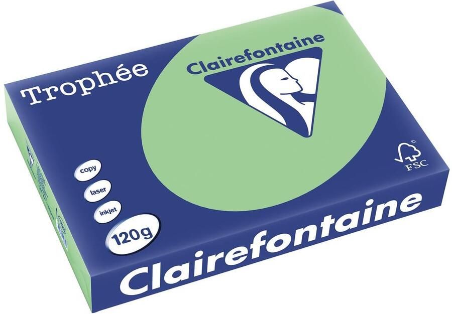 Clairefontaine TrophÃÂ©e Pastel gekleurd papier A4 120 g 250 vel natuurgroen