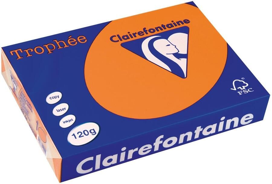 Clairefontaine TrophÃÂ©e Pastel gekleurd papier A4 120 g 250 vel oranje