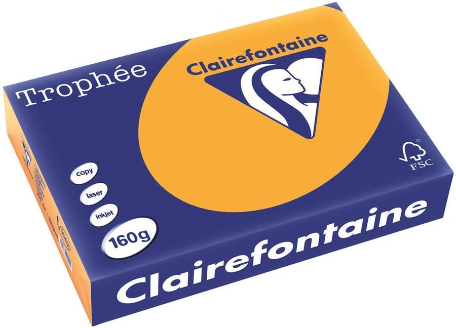 Clairefontaine TrophÃÂ©e Pastel gekleurd papier A4 160 g 250 vel oranje