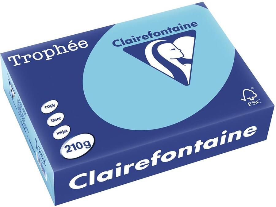 Clairefontaine TrophÃÂ©e Pastel gekleurd papier A4 210 g 250 vel helblauw
