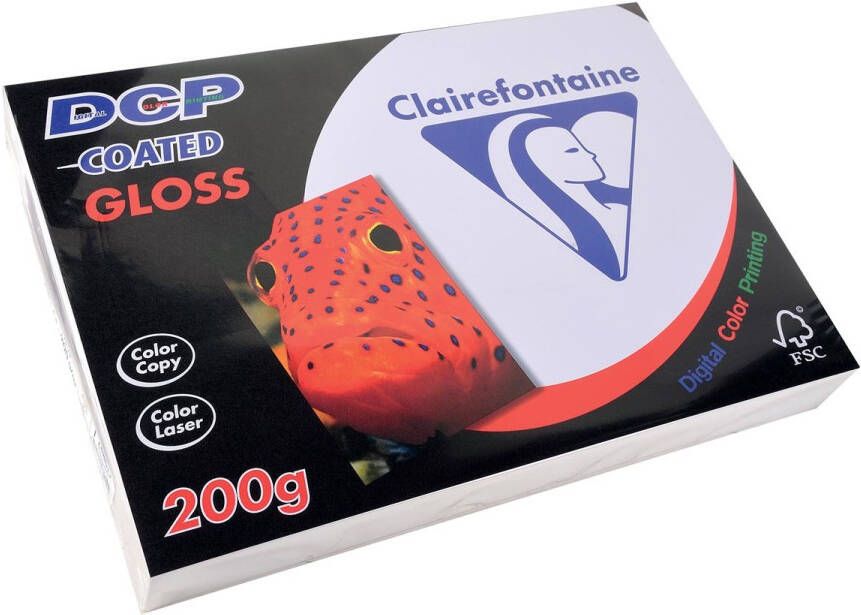 Clairefontaine DCP presentatiepapier coated gloss ft A4 200 g pak van 250 vel