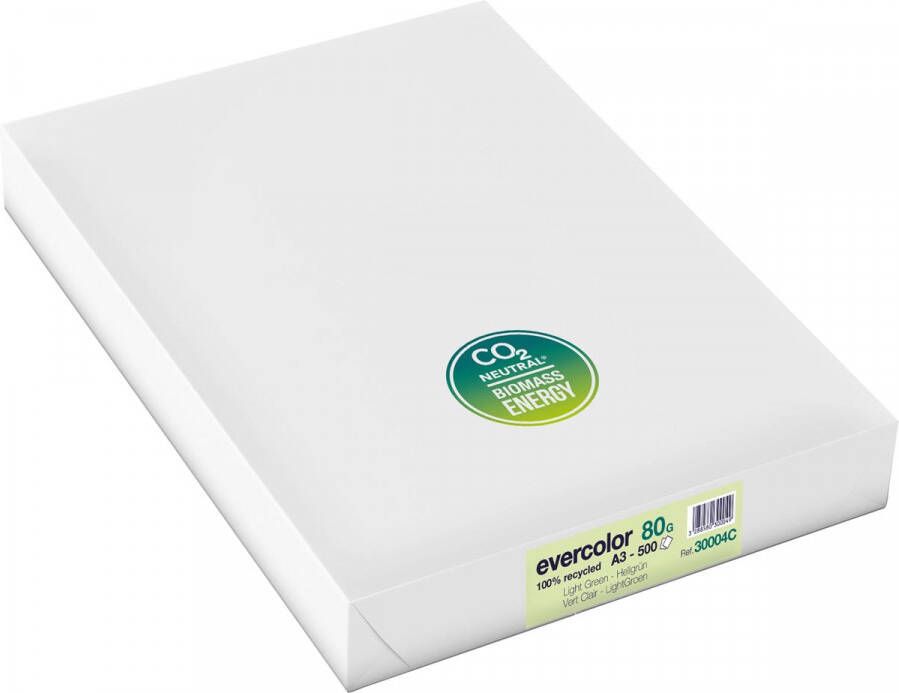 Clairefontaine Evercolor gekleurd gerecycleerd papier A3 80 g 500 vel lichtgroen