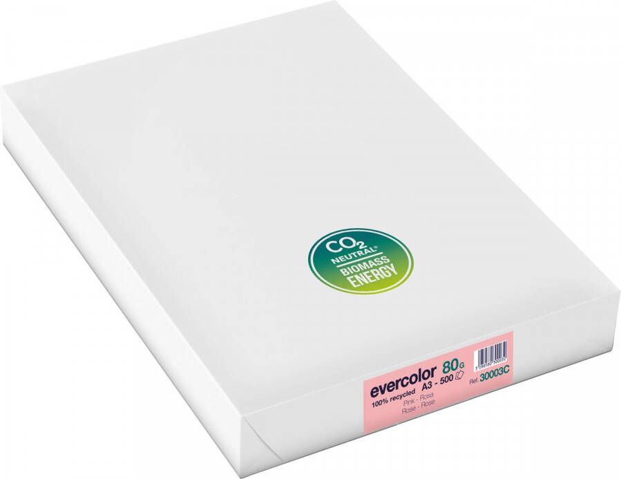 Clairefontaine Evercolor gekleurd gerecycleerd papier A3 80 g 500 vel roze