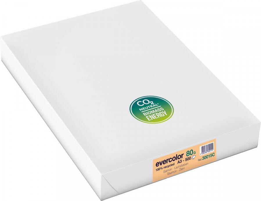 Clairefontaine Evercolor gekleurd gerecycleerd papier A3 80 g 500 vel zalm