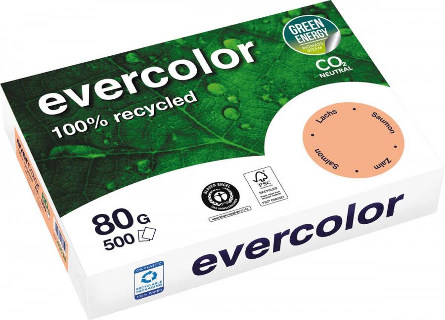 Clairefontaine Evercolor gekleurd gerecycleerd papier A4 80 g 500 vel zalm