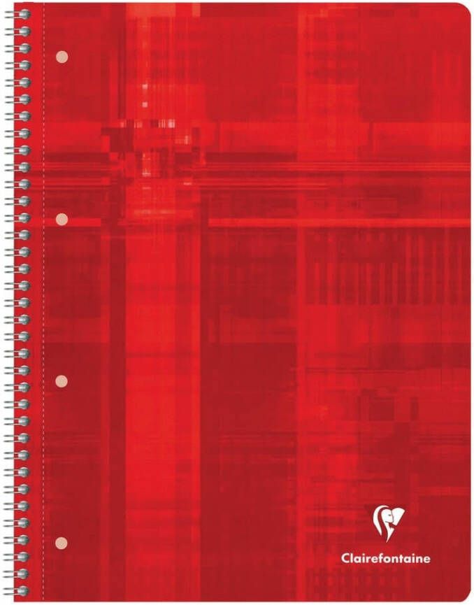 Clairefontaine Collegeblok Studium A4+ ruit 5x5mm 4-gaats 80 pagina's assorti