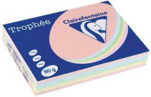 Clairefontaine Trophée gekleurd papier A4 80 g 5 x 100 vel geassorteerde kleuren