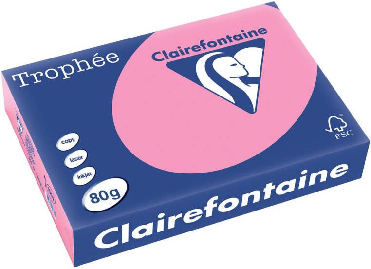 Clairefontaine Trophée gekleurd papier A4 80 g 500 vel felroze