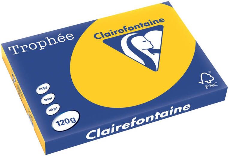 Clairefontaine Trophée Intens gekleurd papier A3 120 g 250 vel zonnebloemgeel