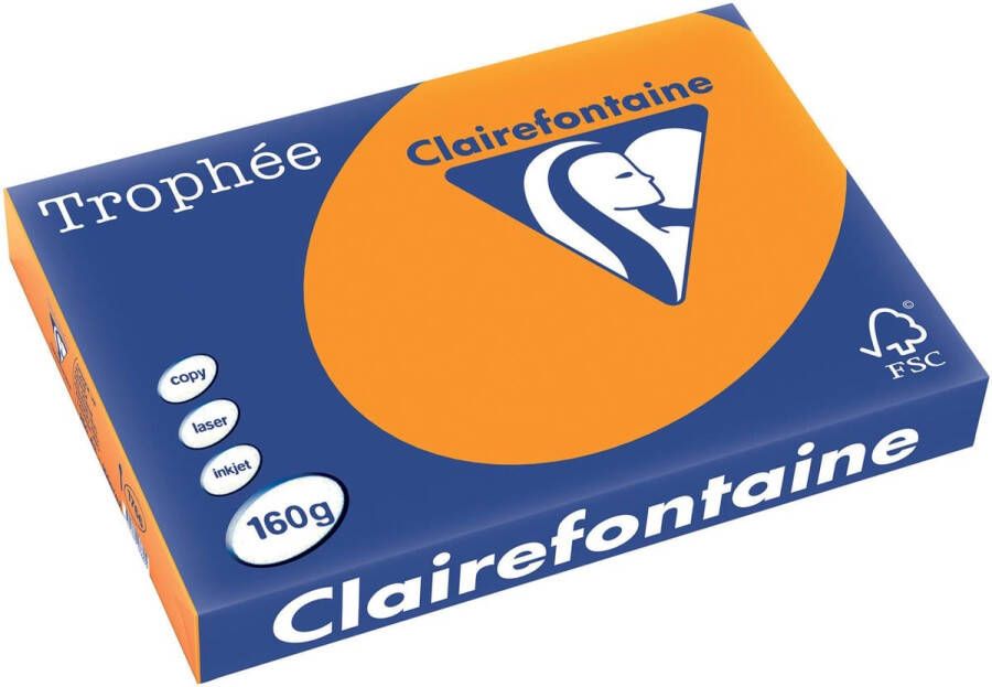 Clairefontaine Trophée Intens gekleurd papier A3 160 g 250 vel feloranje