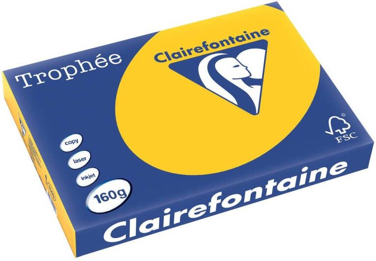 Clairefontaine TrophÃ©e Intens gekleurd papier A3 160 g 250 vel zonnebloemgeel