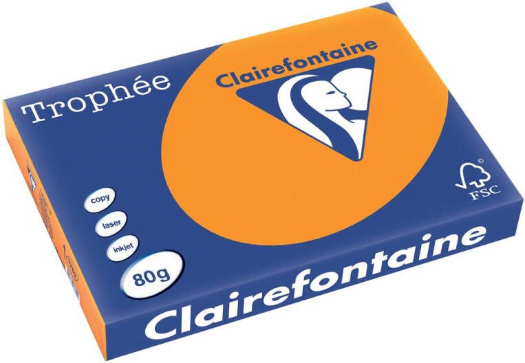 Clairefontaine Trophée Intens gekleurd papier A3 80 g 500 vel feloranje