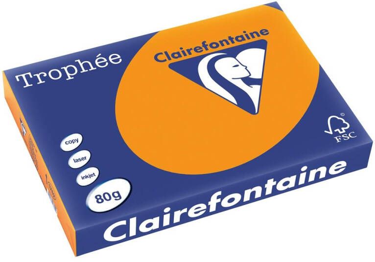 Clairefontaine TrophÃÂ©e Intens gekleurd papier A3 80 g 500 vel feloranje