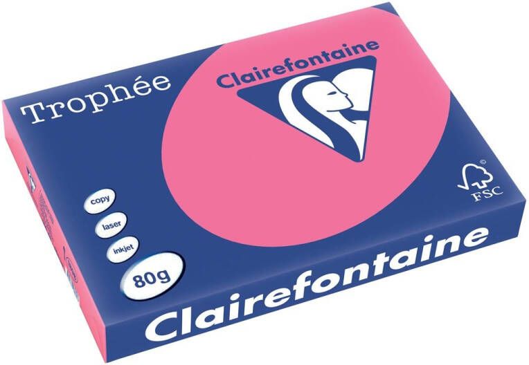 Clairefontaine TrophÃ©e Intens gekleurd papier A3 80 g 500 vel fuchsia