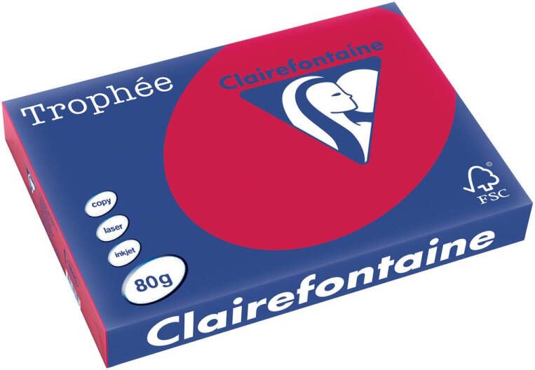 Clairefontaine Trophée Intens gekleurd papier A3 80 g 500 vel kersenrood