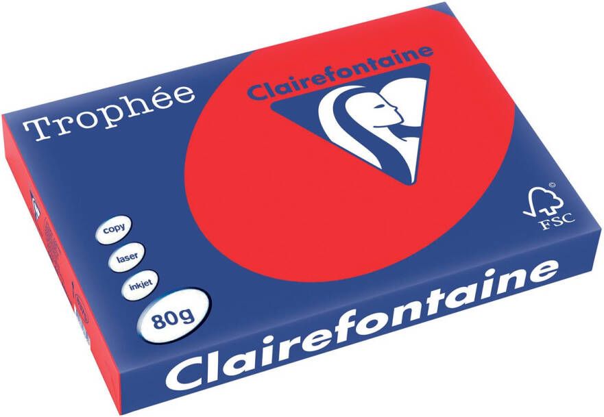 Clairefontaine Trophée Intens gekleurd papier A3 80 g 500 vel koraalrood