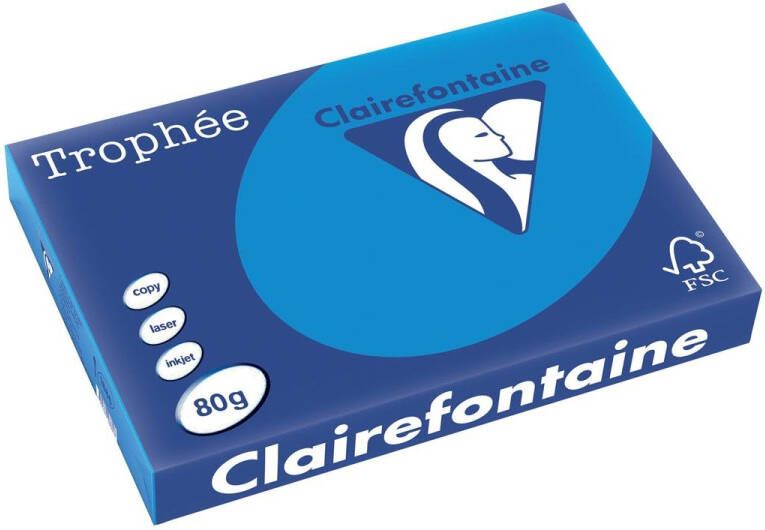 Clairefontaine TrophÃÂ©e Intens gekleurd papier A3 80 g 500 vel turkoois