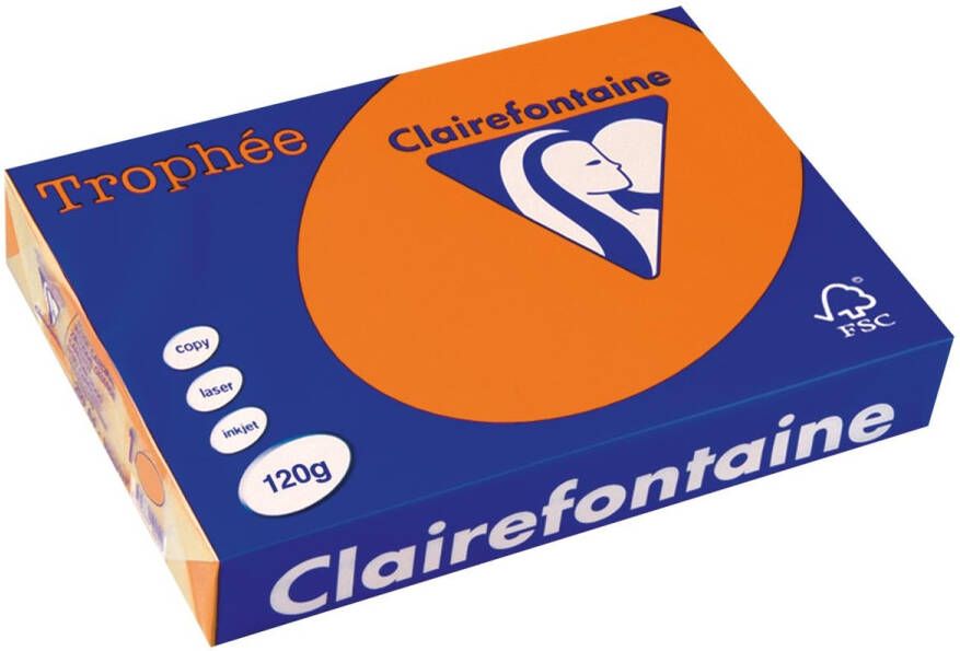 Clairefontaine TrophÃÂ©e Intens gekleurd papier A4 120 g 250 vel feloranje