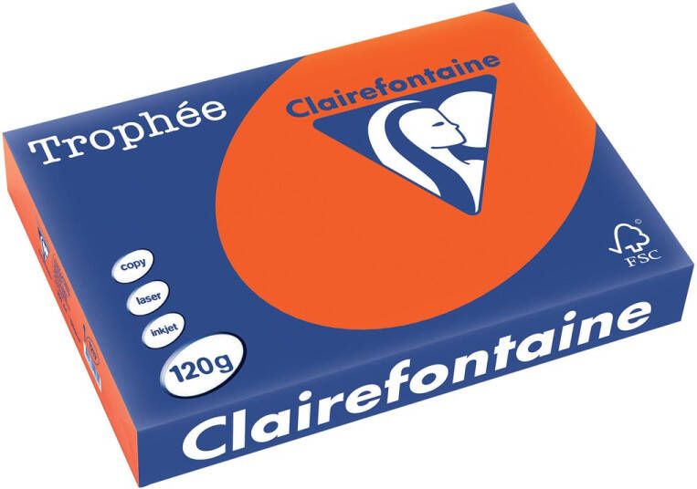 Clairefontaine Trophée Intens gekleurd papier A4 120 g 250 vel kardinaalrood