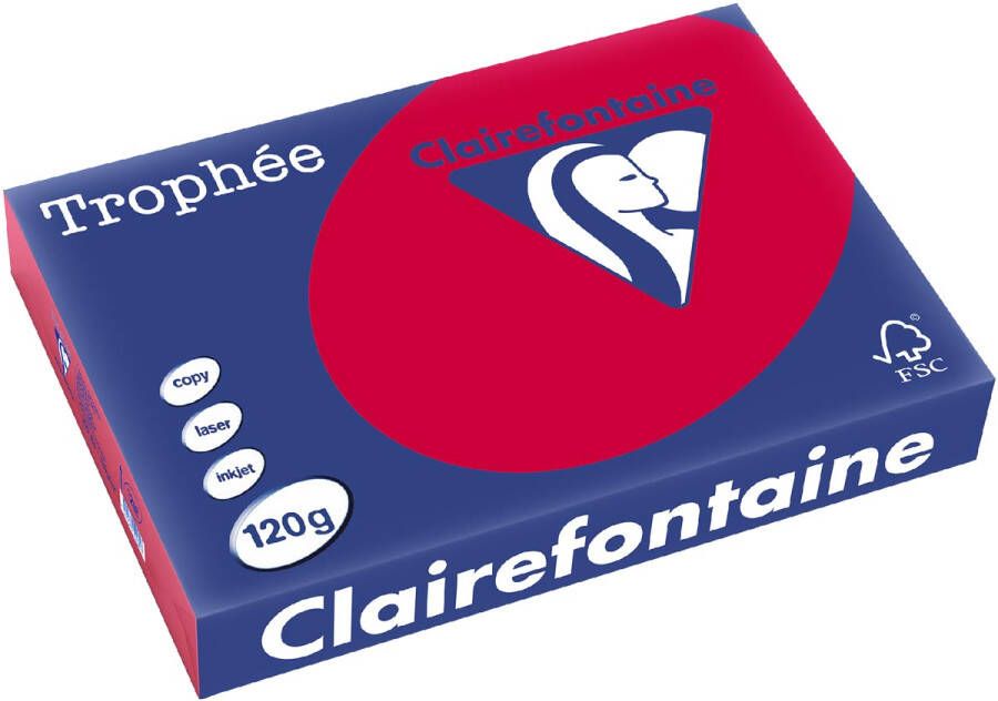 Clairefontaine Trophée Intens gekleurd papier A4 120 g 250 vel kersenrood