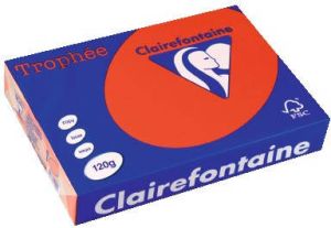 Clairefontaine Trophée Intens gekleurd papier A4 120 g 250 vel koraalrood