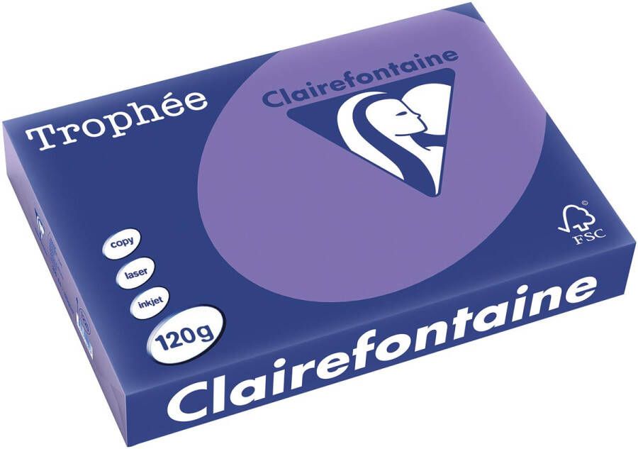 Clairefontaine Trophée Intens gekleurd papier A4 120 g 250 vel violet