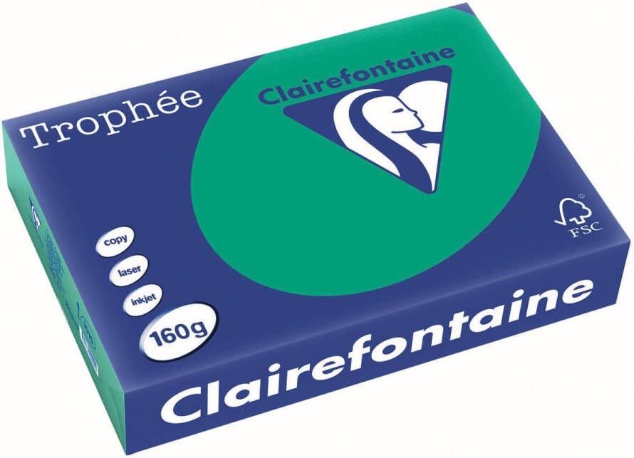 Clairefontaine TrophÃÂ©e Intens gekleurd papier A4 160 g 250 vel dennengroen