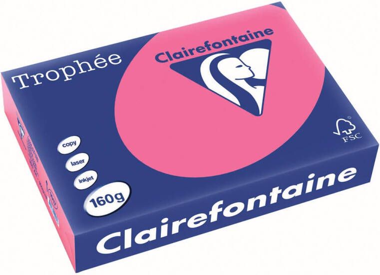 Clairefontaine Trophée Intens gekleurd papier A4 160 g 250 vel fuchsia
