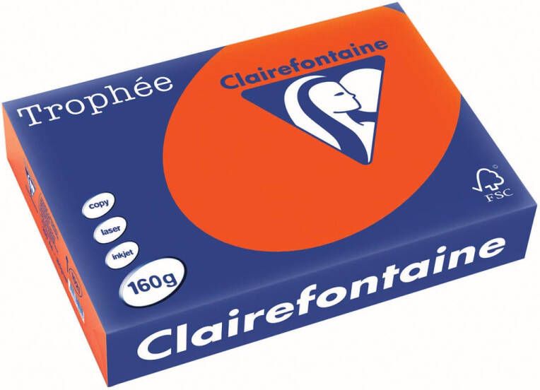 Clairefontaine Trophée Intens gekleurd papier A4 160 g 250 vel kardinaalrood