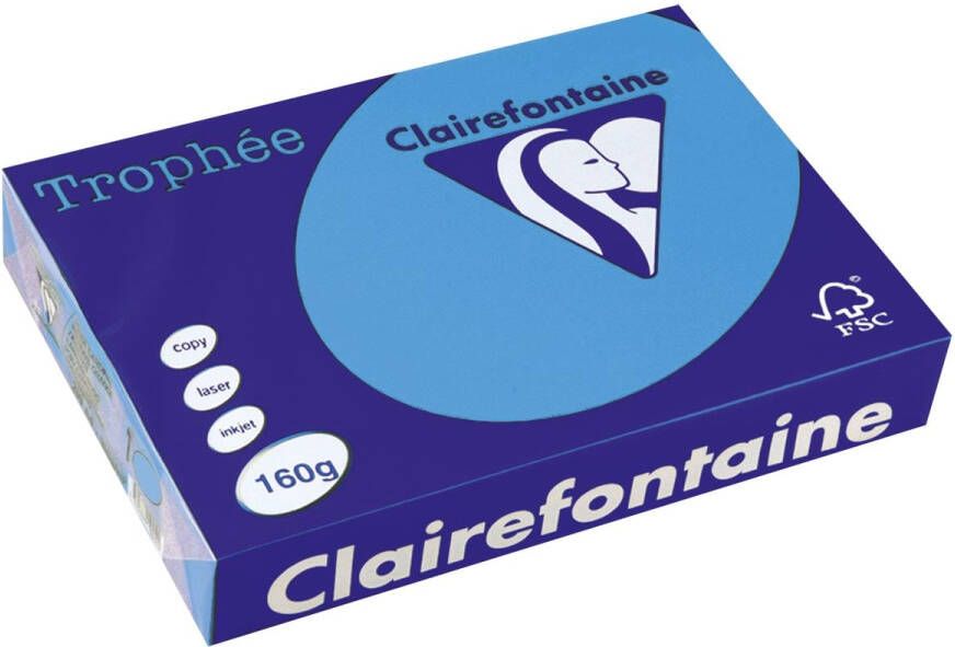 Clairefontaine Trophée Intens gekleurd papier A4 160 g 250 vel koningsblauw