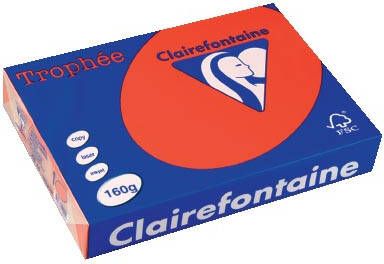 Clairefontaine Trophée Intens gekleurd papier A4 160 g 250 vel koraalrood
