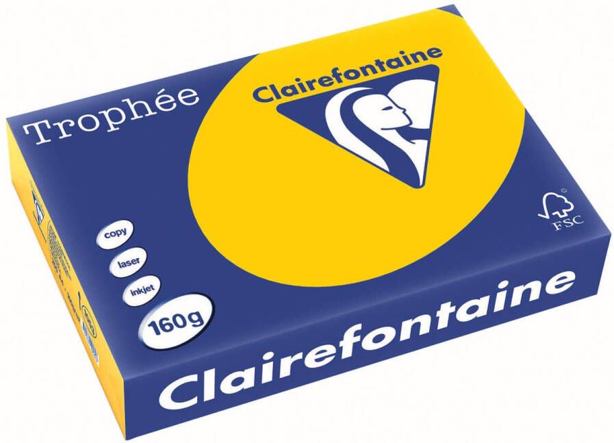 Clairefontaine Trophée Intens gekleurd papier A4 160 g 250 vel zonnebloemgeel