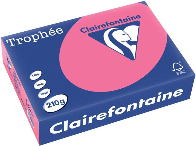 Clairefontaine Trophée Intens gekleurd papier A4 210 g 250 vel fuchsia