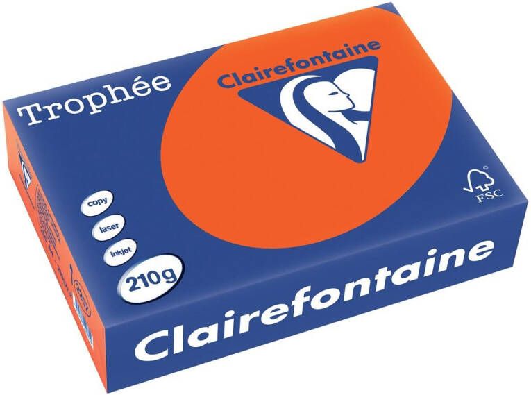 Clairefontaine TrophÃ©e Intens gekleurd papier A4 210 g 250 vel kardinaalrood