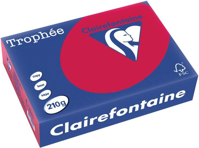 Clairefontaine Trophée Intens gekleurd papier A4 210 g 250 vel kersenrood