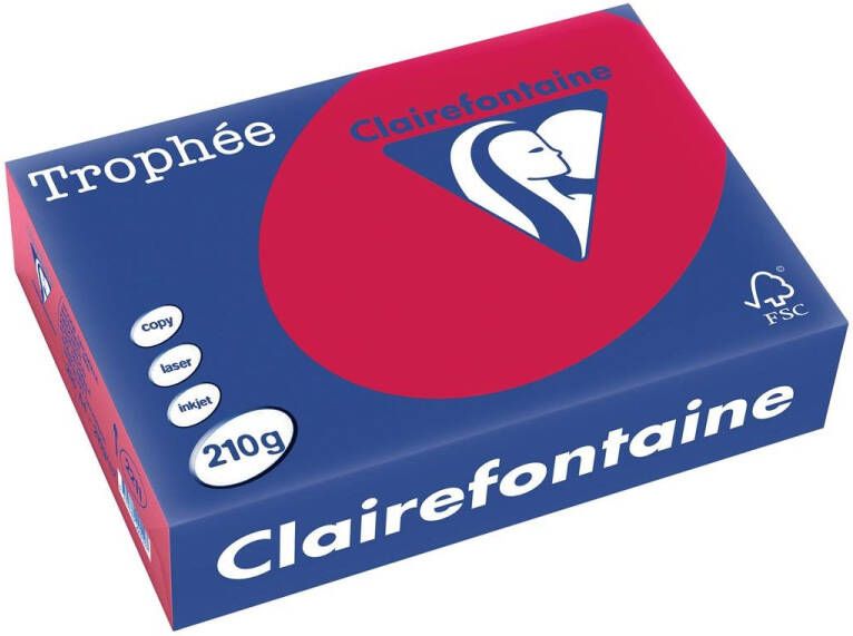 Clairefontaine TrophÃÂ©e Intens gekleurd papier A4 210 g 250 vel kersenrood