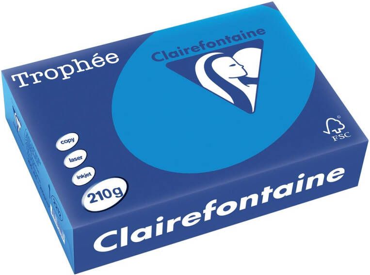 Clairefontaine Trophée Intens gekleurd papier A4 210 g 250 vel turkoois